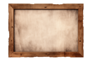 AI generated a rectangular wooden signboard, plate, plank, frame isolated on a transparent background, PNG