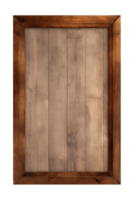 AI generated a rectangular wooden signboard, plate, plank, frame isolated on a transparent background, PNG