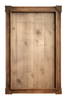 AI generated a rectangular wooden signboard, plate, plank, frame isolated on a transparent background, PNG