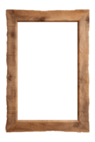 AI generated an old wooden rectangular frame isolated on a transparent background, PNG