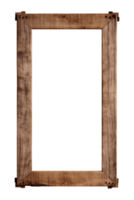 AI generated an old wooden rectangular frame isolated on a transparent background, PNG