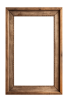 AI generated an old wooden rectangular frame isolated on a transparent background, PNG