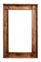 ai generado un antiguo de madera rectangular marco aislado en un transparente fondo, png