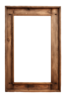 AI generated an old wooden rectangular frame isolated on a transparent background, PNG