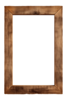 AI generated an old wooden rectangular frame isolated on a transparent background, PNG