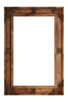 AI generated an old wooden rectangular frame isolated on a transparent background, PNG