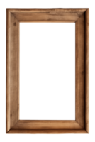 AI generated an old wooden rectangular frame isolated on a transparent background, PNG