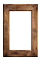 AI generated an old wooden rectangular frame isolated on a transparent background, PNG