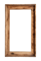 AI generated an old wooden rectangular frame isolated on a transparent background, PNG