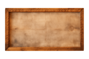 AI generated a rectangular wooden signboard, plate, plank, frame isolated on a transparent background, PNG