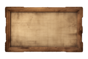 AI generated a rectangular wooden signboard, plate, plank, frame isolated on a transparent background, PNG