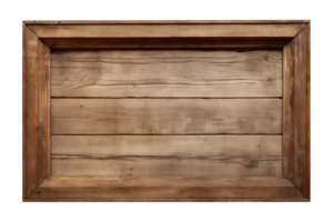 AI generated a rectangular wooden signboard, plate, plank, frame isolated on a transparent background, PNG