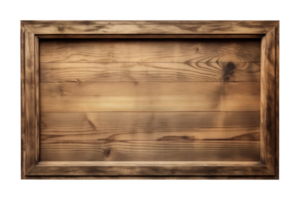 AI generated a rectangular wooden signboard, plate, plank, frame isolated on a transparent background, PNG