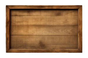 ai generado un rectangular de madera letrero, lámina, tablón, marco aislado en un transparente fondo, png