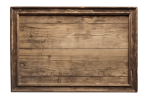 AI generated a rectangular wooden signboard, plate, plank, frame isolated on a transparent background, PNG