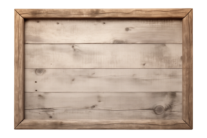 AI generated a rectangular wooden signboard, plate, plank, frame isolated on a transparent background, PNG