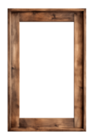 ai generado un antiguo de madera rectangular marco aislado en un transparente fondo, png