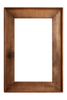 AI generated an old wooden rectangular frame isolated on a transparent background, PNG