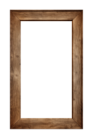 AI generated an old wooden rectangular frame isolated on a transparent background, PNG