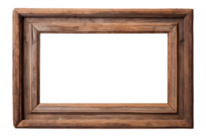 ai gegenereerd een oud houten rechthoekig kader geïsoleerd Aan een transparant achtergrond, PNG