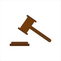 Judge Wood Hammer flat design vector illustration, flat design, auction, judgment. Gavel judge isolated on a white background. Wooden gavel law concept. Flat cartoon style.