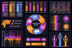 conjunto de infografía elementos datos visualización vector diseño modelo. lata ser usado para pasos, opciones, negocio proceso, flujo de trabajo, diagrama, diagrama de flujo concepto, línea de tiempo, márketing iconos, informacion gráficos.