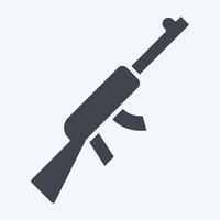 Icon Rifle Gun. related to Military And Army symbol. glyph style. simple design illustration vector