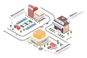 Beauty salon concept 3d isometric web infographic workflow process. Infrastructure map with buildings of cosmetology, nail, hairdressing services. Vector illustration in isometry graphic design