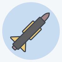 Icon Missile. related to Military And Army symbol. color mate style. simple design illustration vector