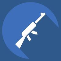 Icon Rifle Gun. related to Military And Army symbol. long shadow style. simple design illustration vector