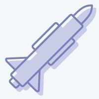 Icon Missile. related to Military And Army symbol. two tone style. simple design illustration vector