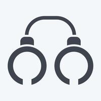 Icon Handcuff. related to Military And Army symbol. glyph style. simple design illustration vector