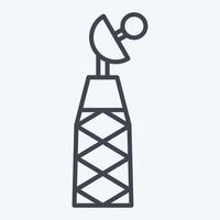 Icon Signal Tower. related to Military And Army symbol. line style. simple design illustration vector