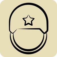 Icon Army Helmet. related to Military And Army symbol. hand drawn style. simple design illustration vector