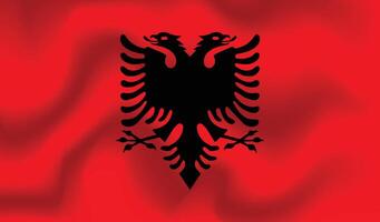 Flat Illustration of Albania national flag. Albania flag design. Albania Wave flag. vector