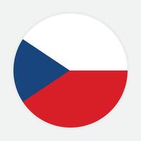 Czech Republic national flag vector icon design. Czech Republic circle flag. Round of Czech Republic flag.