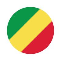 Republic of the Congo national flag vector icon design. Republic of the Congo circle flag. Round of the Republic of the Congo flag.