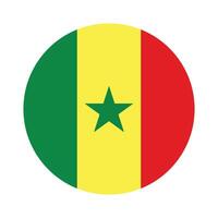 Senegal national flag vector icon design. Senegal circle flag. Round of Senegal flag.