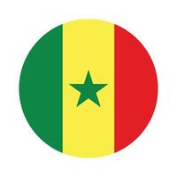 Senegal national flag vector icon design. Senegal circle flag. Round of Senegal flag.