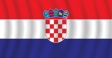 Flat Illustration of Croatia national flag. Croatia flag design. Croatia Wave flag. vector