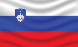 Flat Illustration of Slovenia national flag. Slovenia flag design. Slovenia Wave flag. vector