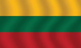 Flat Illustration of Lithuania national flag. Lithuania flag design. Lithuania Wave flag. vector