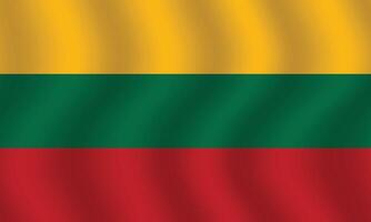 Flat Illustration of Lithuania national flag. Lithuania flag design. Lithuania Wave flag. vector