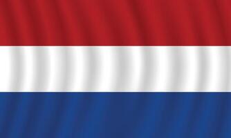 Flat Illustration of the Netherlands national flag. Netherlands flag design. Netherlands Wave flag. vector