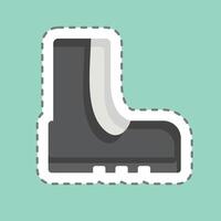 Sticker line cut Army Shoe. related to Military And Army symbol. simple design illustration vector