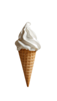 AI generated white ice cream cone with transparent background png