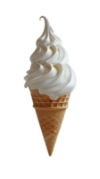 AI generated white ice cream cone with transparent background png