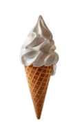 AI generated white ice cream cone with transparent background png