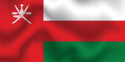 Flat Illustration of the Oman national flag. Oman flag design. Oman wave flag. vector