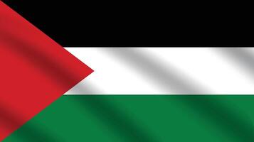 Flat Illustration of the Palestine flag. Palestine national flag design. Palestine wave flag. vector